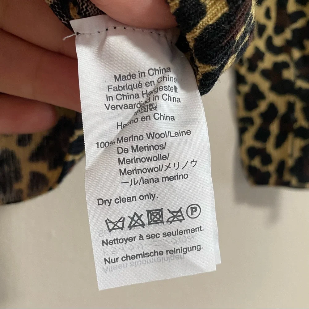 J.Crew Classic Tippi Leopard Print Merino Wool Sweater Size X-Small